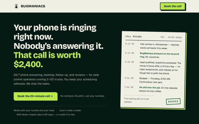 BugManiacs homepage