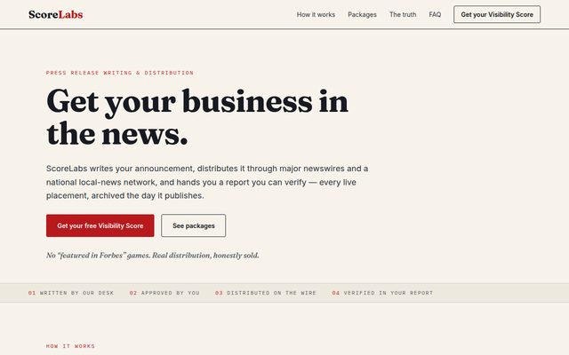 ScoreLabs homepage